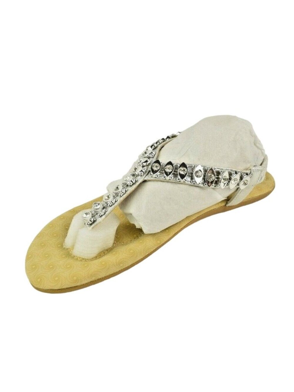 Forever Womens Size 6.5 Calista Silver Cushioned New Casual Sandals - Picture 3 of 7